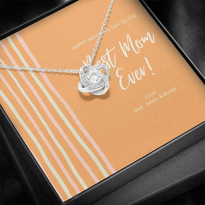 Mom Necklace, Happy Mother’S Day Necklace Gift, To The Best Mom Ever, Jewelry Gift For Her, Love Knot Necklace Gift For Mom Gifts for Mother (Mom) Rakva