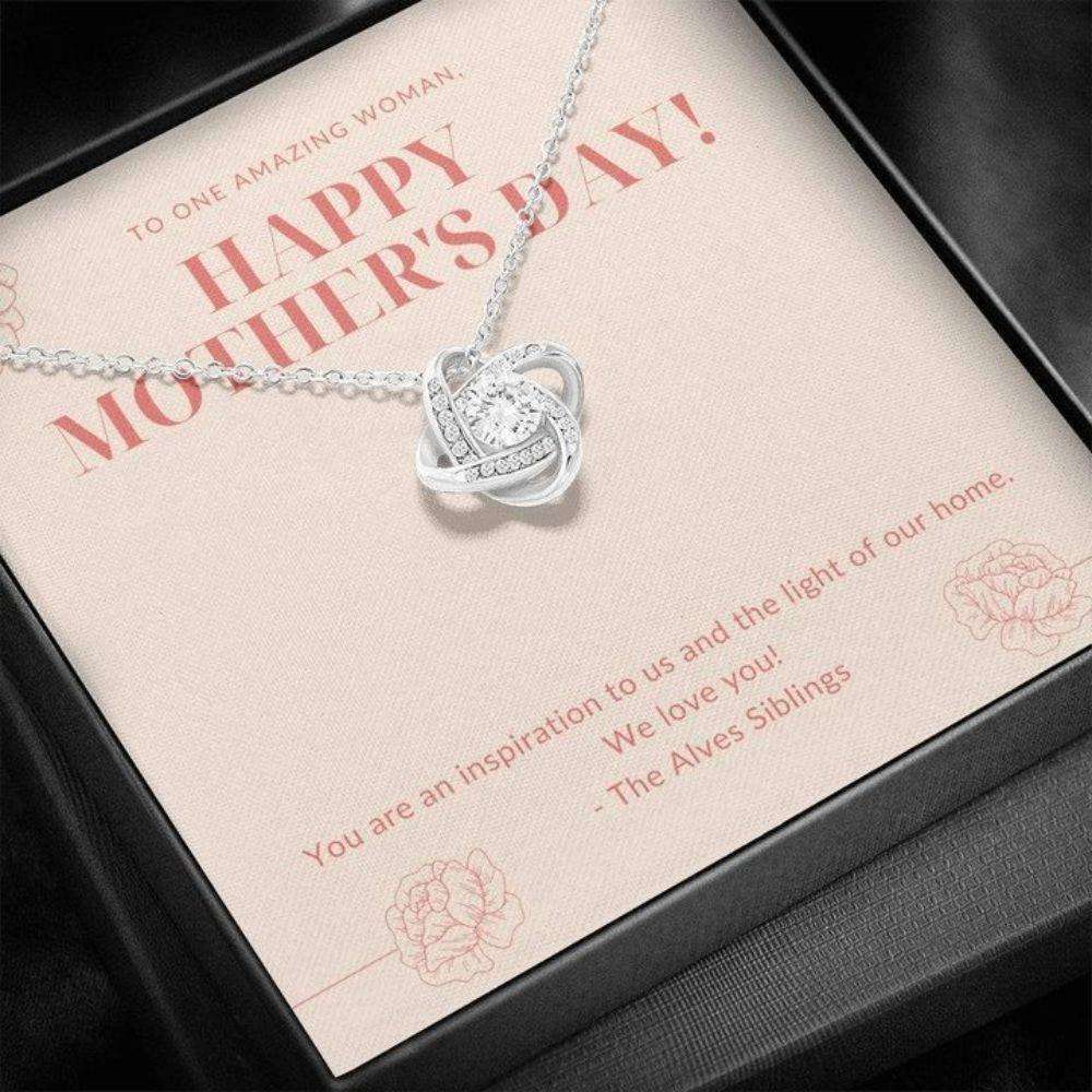 Mom Necklace, Happy Mother’S Day Necklace Gift, You Are An Inspiration For Us And The Light To Our Home Necklace Gift For Mom Gifts for Mother (Mom) Rakva