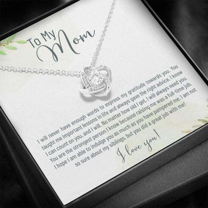 Mom Necklace, Happy Mother’S Day Necklace Gift, You Did A Great Job With Me, Love Knot Necklace Gift For Mom Gifts for Mother (Mom) Rakva