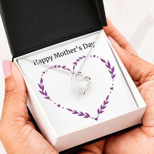 Mom Necklace, Happy Mother’S Day Purple Forever Love Necklace For Mom Gifts for Mother (Mom) Rakva