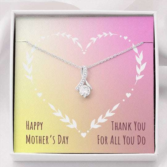 Mom Necklace, Happy Mother’S Day Thank You For All You Do Beauty Necklace Gift For Mom Gifts for Mother (Mom) Rakva