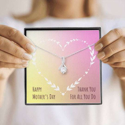 Mom Necklace, Happy Mother’S Day Thank You For All You Do Beauty Necklace Gift For Mom Gifts for Mother (Mom) Rakva