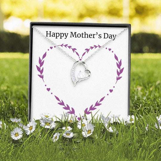 Mom Necklace, Happy Mothers Day Forever Love Necklace For Mom Gifts for Mother (Mom) Rakva