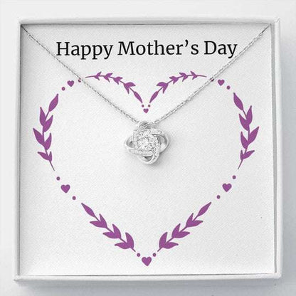 Mom Necklace, Heart Gift For Mom Love Knot Necklace Happy Mother’S Day Gifts for Mother (Mom) Rakva