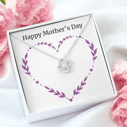 Mom Necklace, Heart Gift For Mom Love Knot Necklace Happy Mother’S Day Gifts for Mother (Mom) Rakva