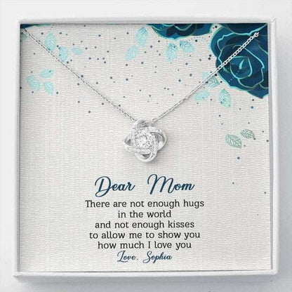 Mom Necklace, How Much I Love You Gift For Mom Custom Name Love Knot Necklace Gifts for Mother (Mom) Rakva