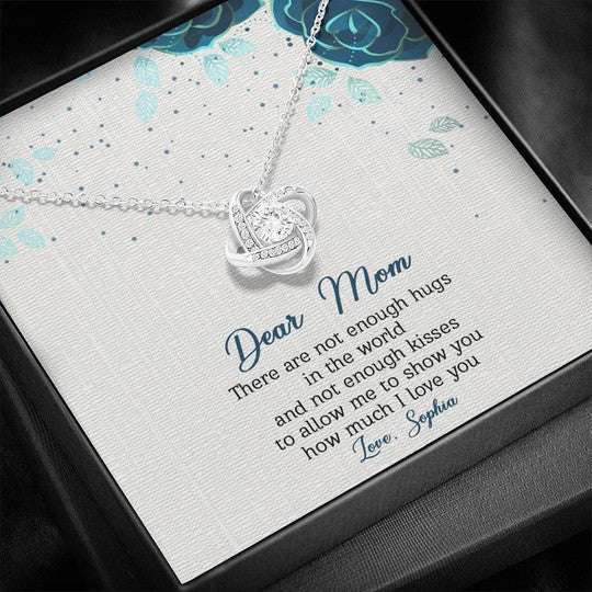 Mom Necklace, How Much I Love You Gift For Mom Custom Name Love Knot Necklace Gifts for Mother (Mom) Rakva