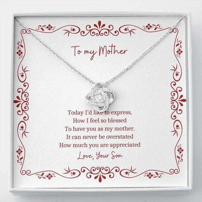 Mom Necklace, How Much You Are Appreciated Gift For Mom Love Knot Necklace Gifts for Mother (Mom) Rakva