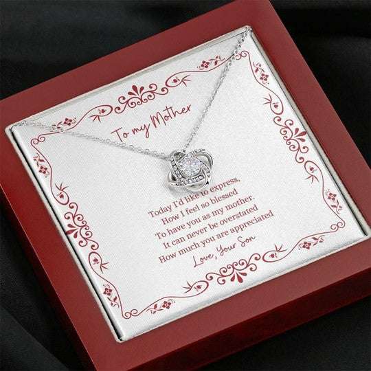 Mom Necklace, How Much You Are Appreciated Gift For Mom Love Knot Necklace Gifts for Mother (Mom) Rakva