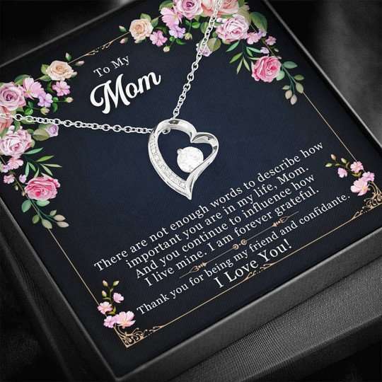 Mom Necklace, I Am Forever Grateful Forever Love Necklace For Mom Gifts for Mother (Mom) Rakva