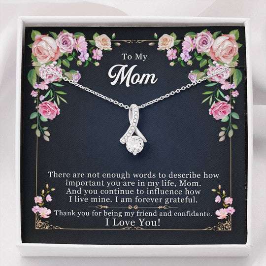 Mom Necklace, I Am Forever Grateful Gift For Mom Alluring Beauty Necklace Gifts for Mother (Mom) Rakva