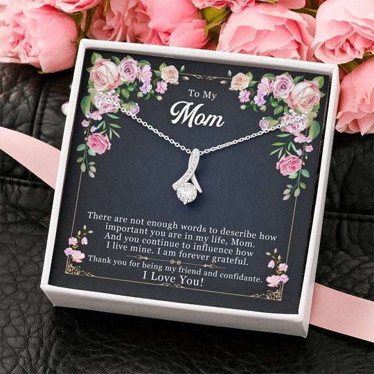 Mom Necklace, I Am Forever Grateful Gift For Mom Alluring Beauty Necklace Gifts for Mother (Mom) Rakva