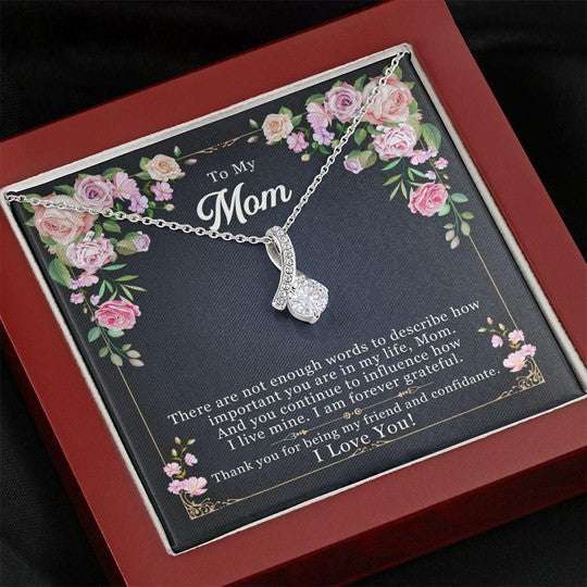 Mom Necklace, I Am Forever Grateful Gift For Mom Alluring Beauty Necklace Gifts for Mother (Mom) Rakva