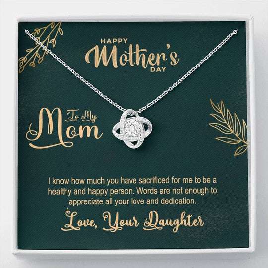 Mom Necklace, I Appreciate All Your Love And Dedication Gift For Mom Love Knot Necklace Gifts for Mother (Mom) Rakva