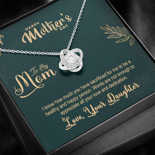 Mom Necklace, I Appreciate All Your Love And Dedication Gift For Mom Love Knot Necklace Gifts for Mother (Mom) Rakva