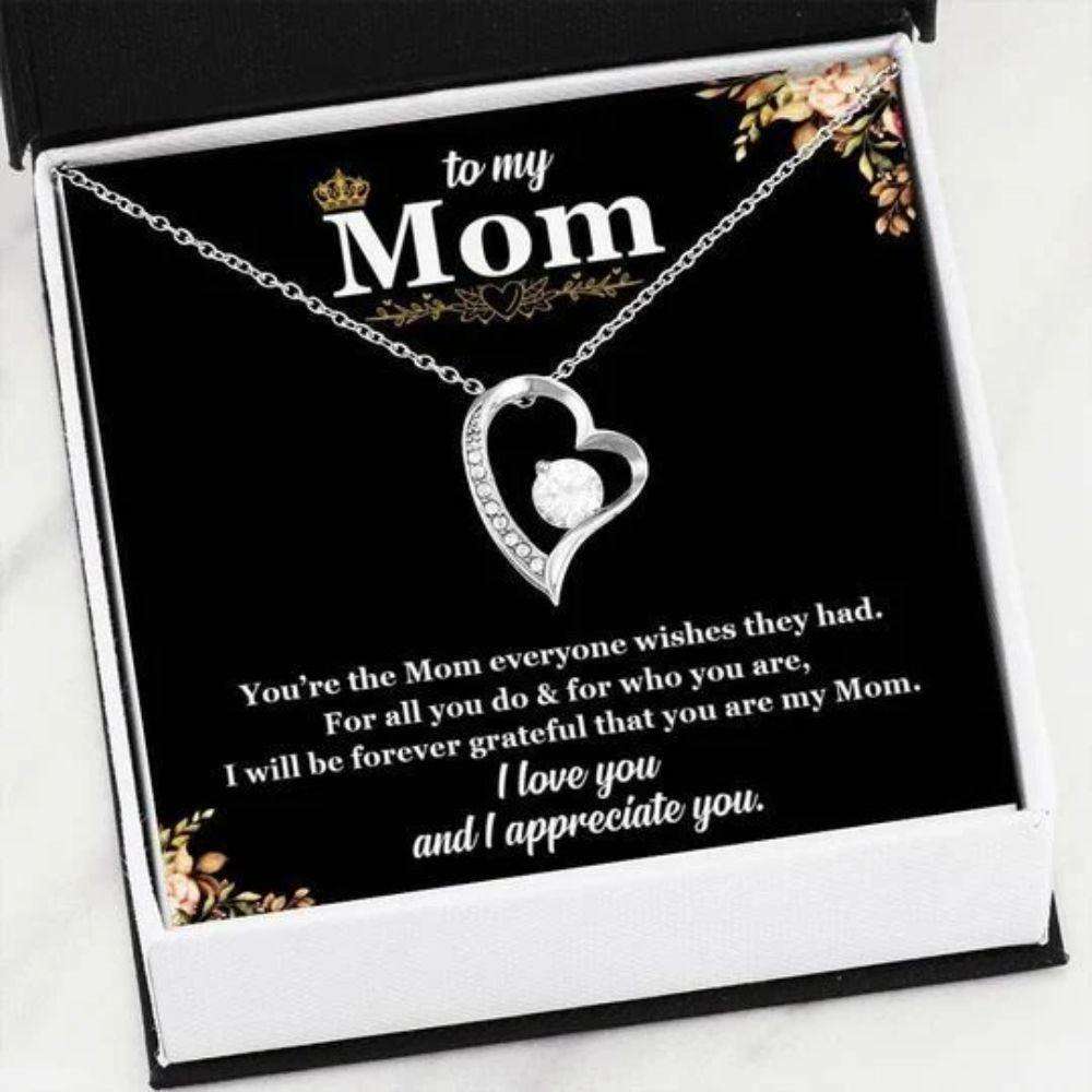 Mom Necklace, I Appreciate You Forever Love Necklace Gift For Mom Valentines Day Presents Gifts for Mother (Mom) Rakva