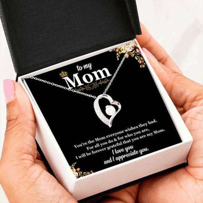 Mom Necklace, I Appreciate You Forever Love Necklace Gift For Mom Valentines Day Presents Gifts for Mother (Mom) Rakva