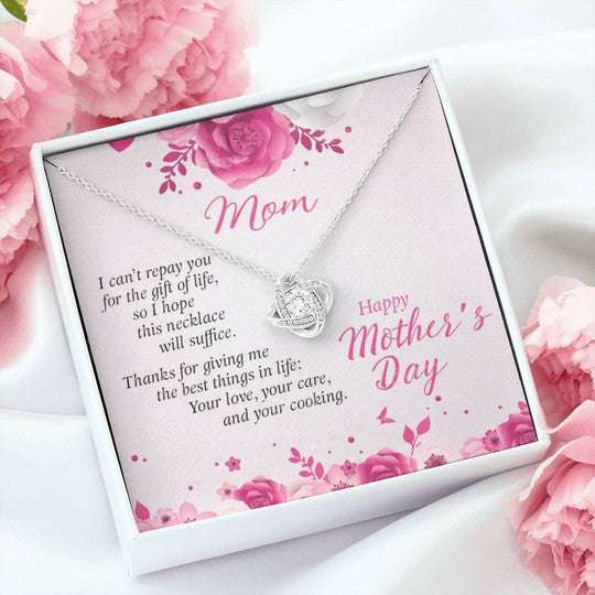 Mom Necklace, I Can’T Repay You For The Gift Of Life Love Knot Necklace Gift For Mom Gifts for Mother (Mom) Rakva