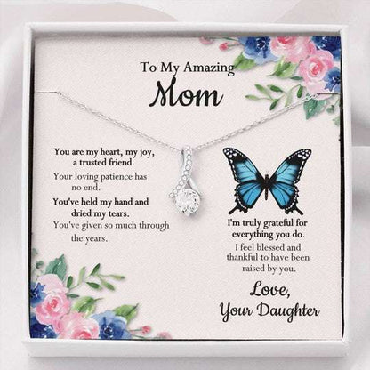 Mom Necklace, I Feel Blessed And Thankful Alluring Beauty Necklace Gift For Mom Gifts for Mother (Mom) Rakva