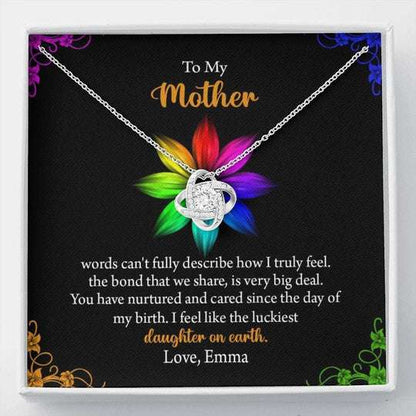 Mom Necklace, I Feel Like The Luckiest Daughter On Earth, Gift For Mom Custom Name Necklace Gifts For Daughter Rakva