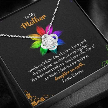 Mom Necklace, I Feel Like The Luckiest Daughter On Earth, Gift For Mom Custom Name Necklace Gifts For Daughter Rakva