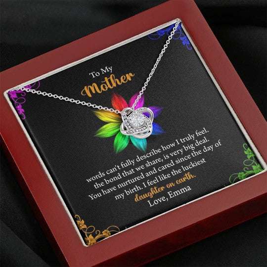 Mom Necklace, I Feel Like The Luckiest Daughter On Earth, Gift For Mom Custom Name Necklace Gifts For Daughter Rakva