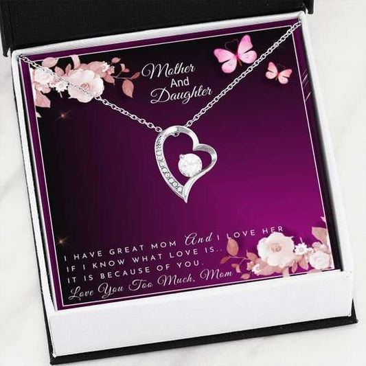 Mom Necklace, I Have A Great Mom Forever Love Necklace For Mom Gifts for Mother (Mom) Rakva