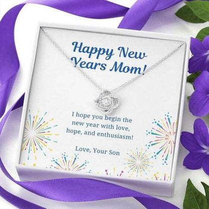 Mom Necklace, I Hope You Begin The New Year With Love Gift For Mom Love Knot Necklace Gifts for Mother (Mom) Rakva