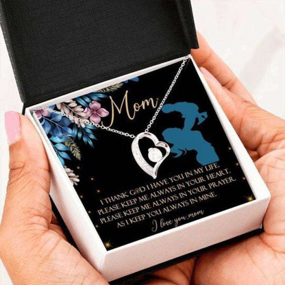 Mom Necklace, I Keep You Always In Mine Forever Love Necklace Gift For Mom Valentines Day For Mom Gifts for Mother (Mom) Rakva