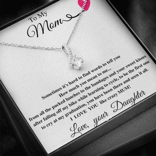 Mom Necklace, I Love You Like Crazy Mum Daughter Gift For Mom Alluring Beauty Necklace Gifts For Daughter Rakva