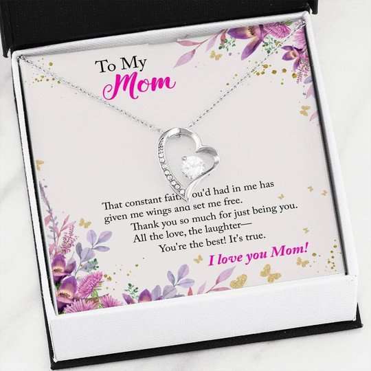 Mom Necklace, I Love You Mom Forever Love Necklace For Mom Gifts for Mother (Mom) Rakva