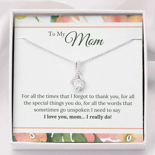 Mom Necklace, I Love You Mom I Really Do Alluring Beauty Necklace Gifts for Mother (Mom) Rakva