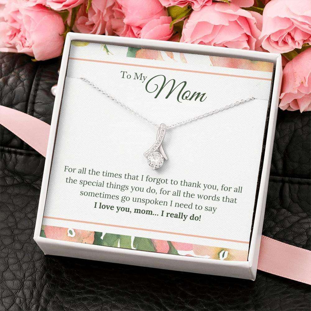 Mom Necklace, I Love You Mom I Really Do Alluring Beauty Necklace Gifts for Mother (Mom) Rakva