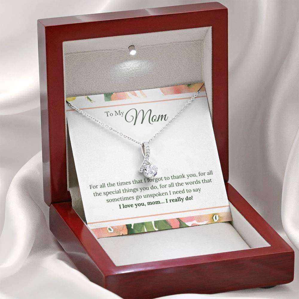 Mom Necklace, I Love You Mom I Really Do Alluring Beauty Necklace Gifts for Mother (Mom) Rakva