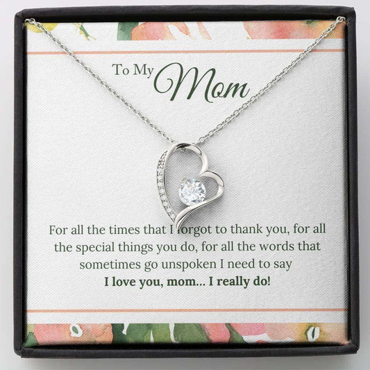 Mom Necklace, I Love You Mom I Really Do Forever Love Necklace Gifts for Mother (Mom) Rakva