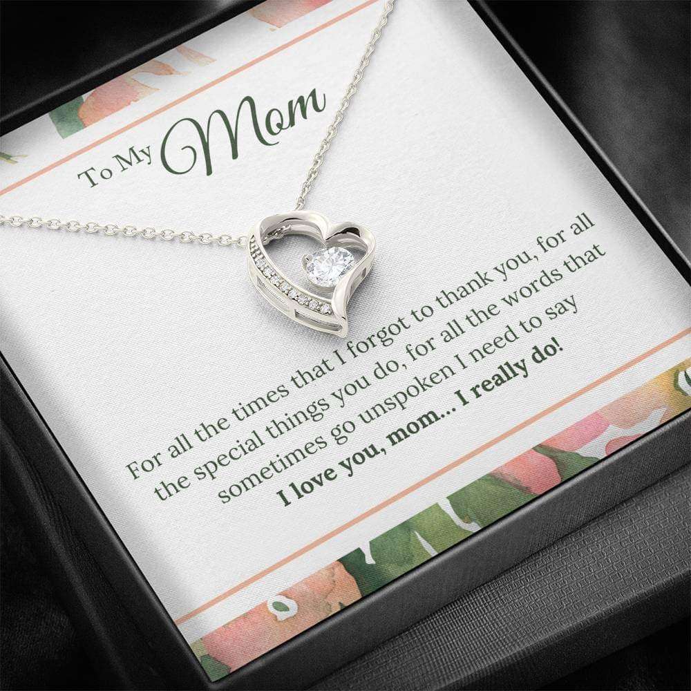 Mom Necklace, I Love You Mom I Really Do Forever Love Necklace Gifts for Mother (Mom) Rakva