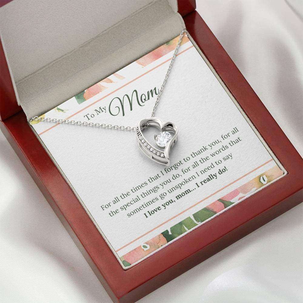 Mom Necklace, I Love You Mom I Really Do Forever Love Necklace Gifts for Mother (Mom) Rakva