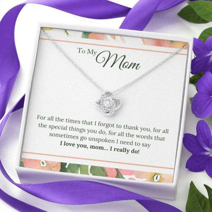 Mom Necklace, I Love You Mom I Really Do Love Knot Necklace Gifts for Mother (Mom) Rakva