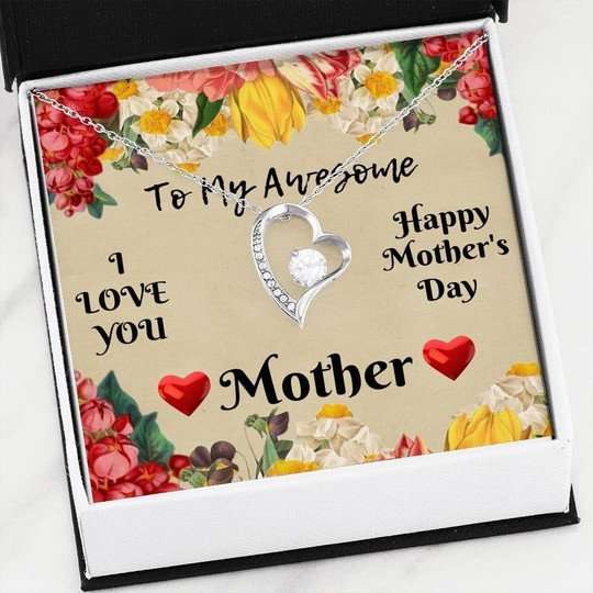 Mom Necklace, I Love You Mother’S Day For Mom Forever Love Necklace Gifts for Mother (Mom) Rakva