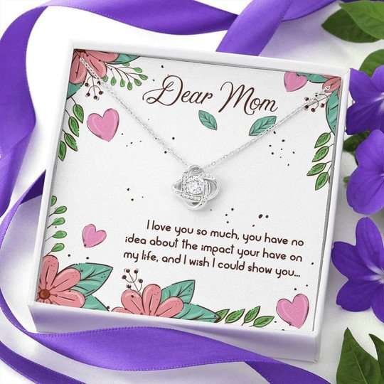 Mom Necklace, I Love You So Much Love Knot Necklace Gifts For Mom Gifts for Mother (Mom) Rakva