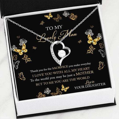 Mom Necklace, I Love You With All My Heart Forever Love Necklace For Mom Gifts for Mother (Mom) Rakva