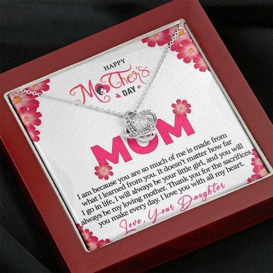 Mom Necklace, I Love You With All My Heart Gift For Mom Love Knot Necklace Gifts for Mother (Mom) Rakva