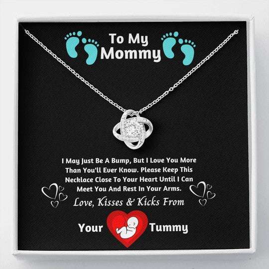 Mom Necklace, I May Just Be A Bump But I Love You Love Knot Necklace Gift For Mom Gifts for Mother (Mom) Rakva