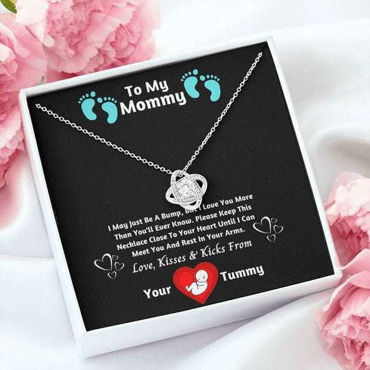 Mom Necklace, I May Just Be A Bump But I Love You Love Knot Necklace Gift For Mom Gifts for Mother (Mom) Rakva