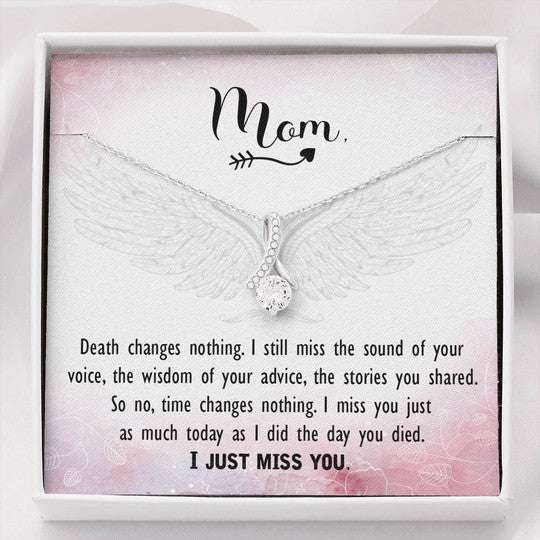 Mom Necklace, I Miss You Just As Much Today As I Did The Day You Died Necklace Gift For Mom Gifts for Mother (Mom) Rakva