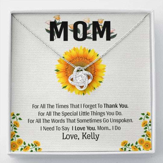 Mom Necklace, I Need To Say I Love You Gift For Mom Custom Name Love Knot Necklace Gifts for Mother (Mom) Rakva