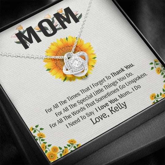 Mom Necklace, I Need To Say I Love You Gift For Mom Custom Name Love Knot Necklace Gifts for Mother (Mom) Rakva