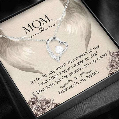 Mom Necklace, I Wouldn’T Know Where To Start Forever Love Necklace Gift For Mom Gifts for Mother (Mom) Rakva