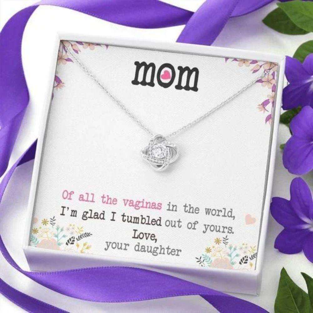 Mom Necklace, I’M Glad I Tumbled Out Of Yours Gift For Mom Love Knot Necklace Gifts for Mother (Mom) Rakva