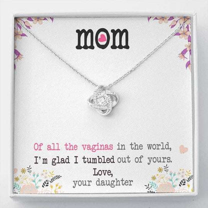 Mom Necklace, I’M Glad I Tumbled Out Of Yours Gift For Mom Love Knot Necklace Gifts for Mother (Mom) Rakva